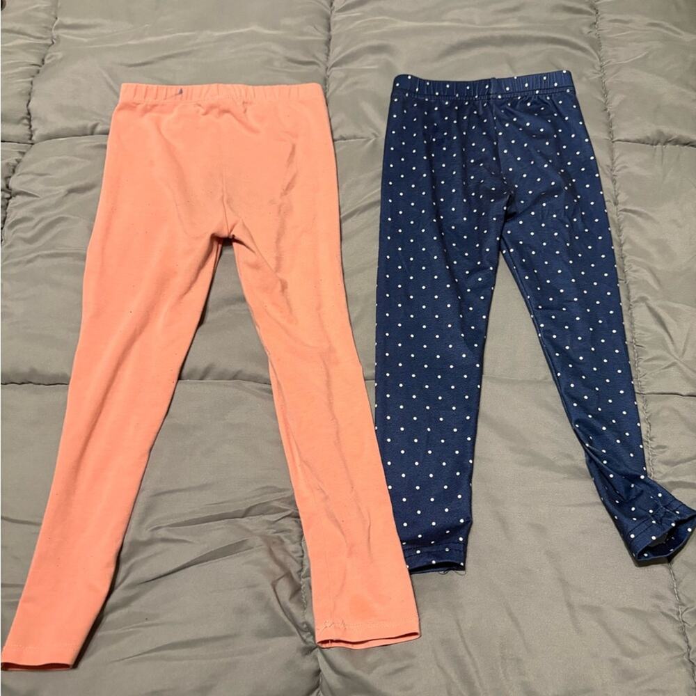 2-Pack Toddler Leggings Bundle (Garanimals/Resinta)Pink + Navy Polka Dot 4T